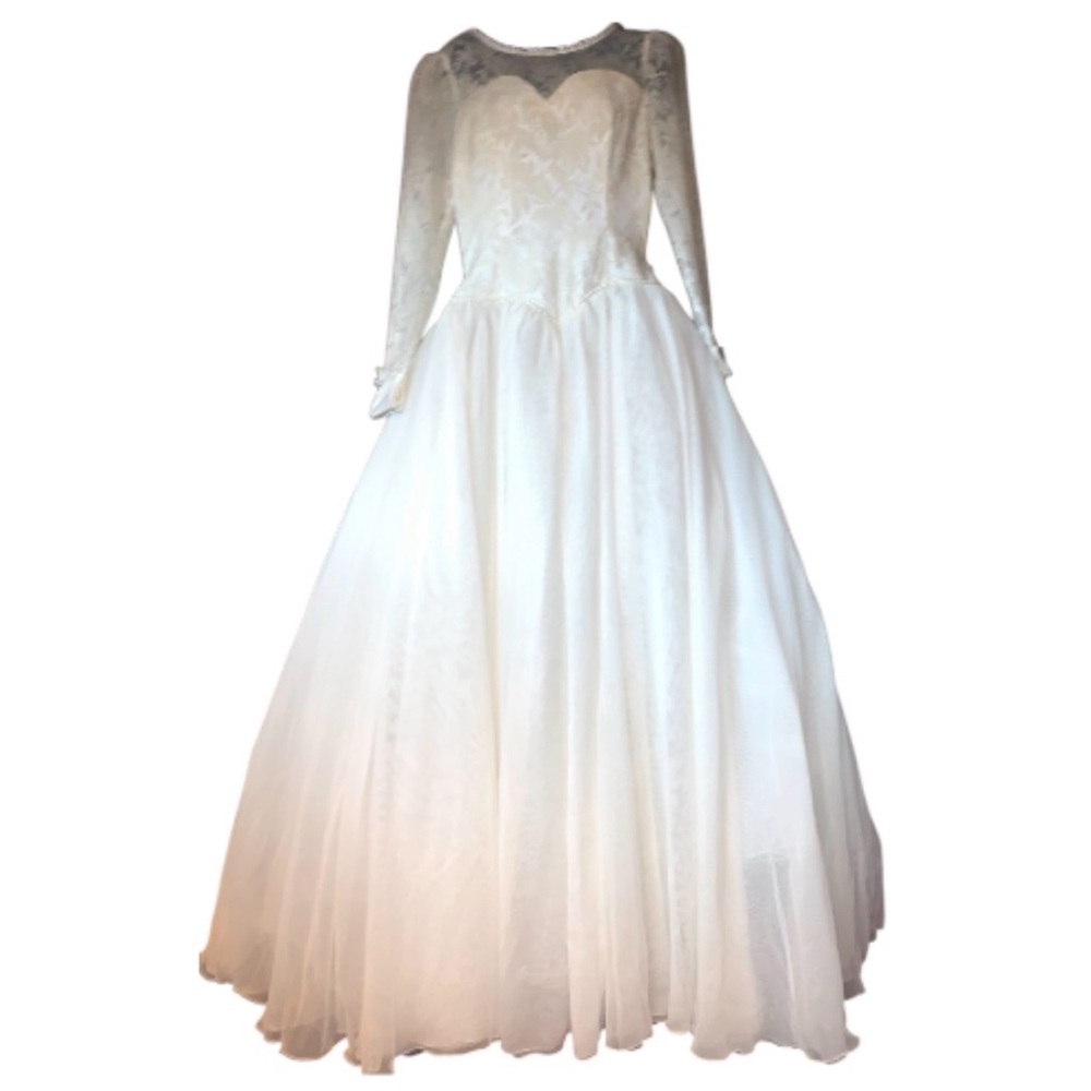 Vintage One of a Kind ALFRED SUNG Ivory Winter  Classic Bridal Gown